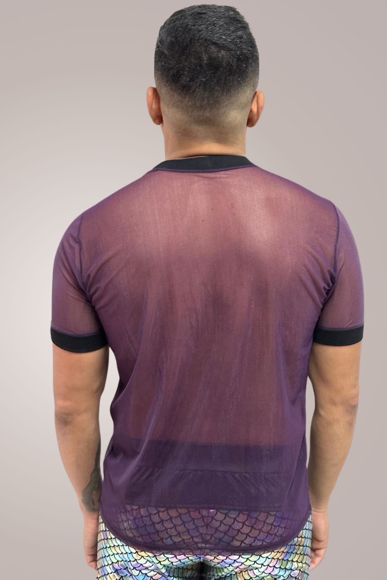Camiseta Masculina Transparente em Tule