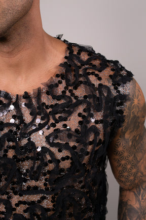 Regata Masculina Paetê Customizado (Edição Limitada)