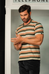 Camiseta Masculina Listras Pastel