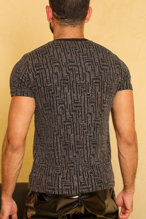 Camiseta Masculina em Lurex Preto