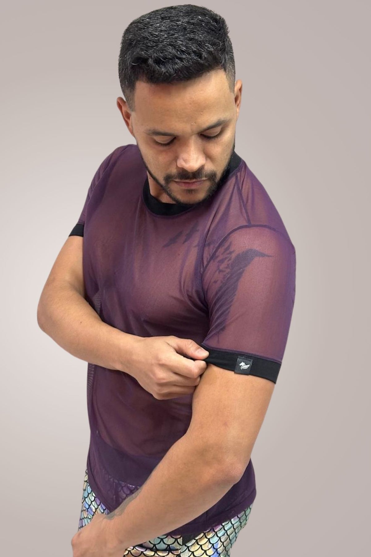 Camiseta Masculina Transparente em Tule