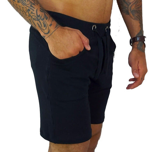 Bermuda Masculina em Moletinho Preto