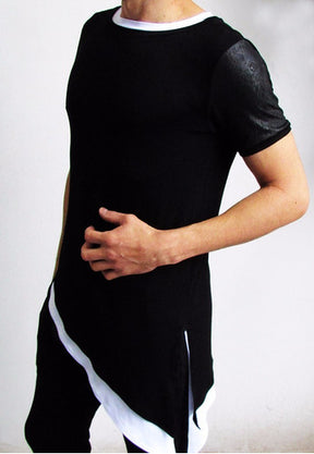 Camiseta Masculina Long Oversize Dupla Transversal