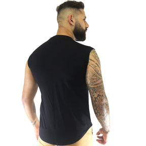Regata Masculina Machão com Detalhe Dourado Frente
