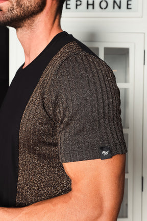 Camiseta Masculina Long em Viscolycra Detalhe Canelada