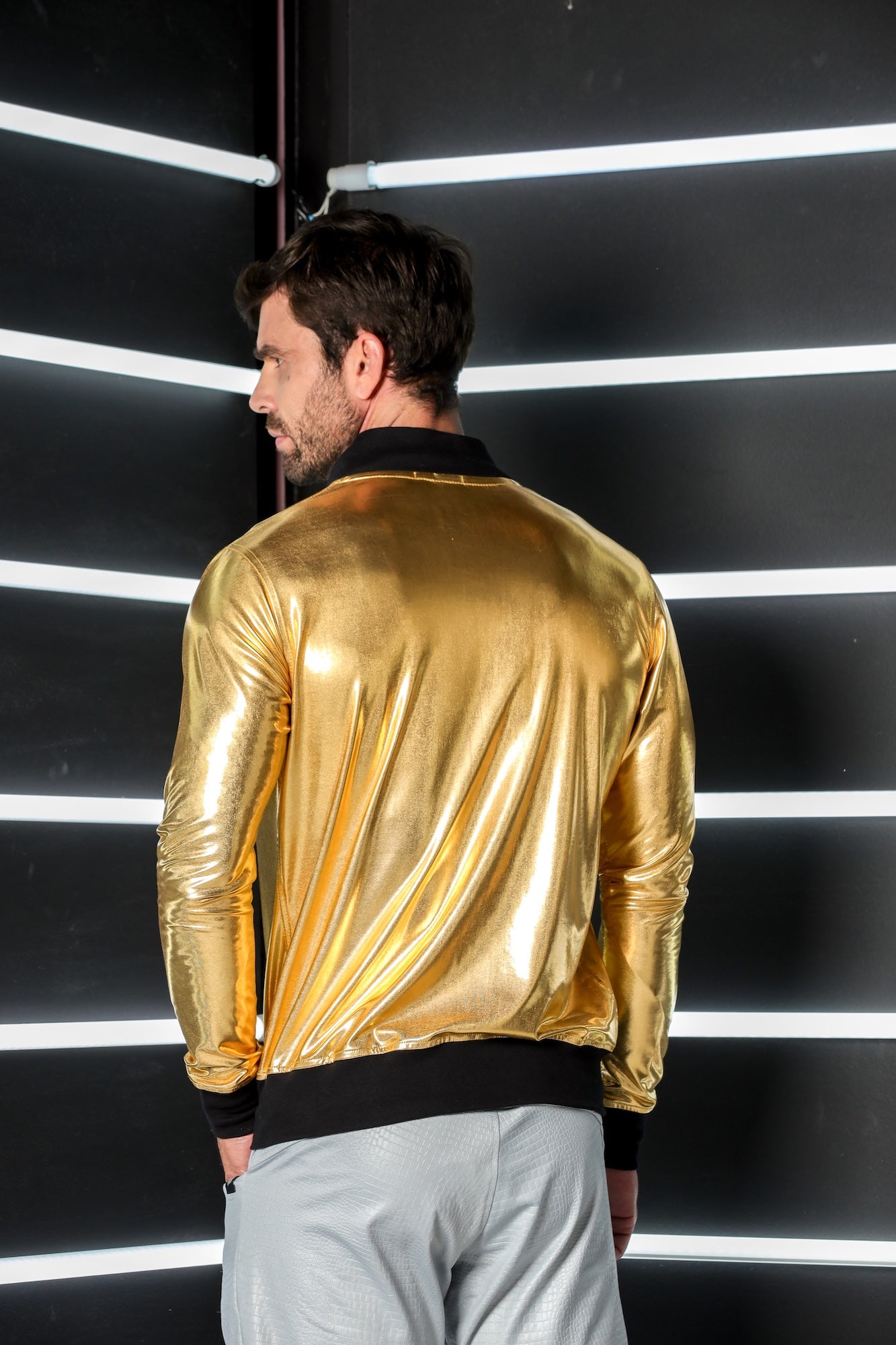 Jaqueta Masculina Bomber Metalizada