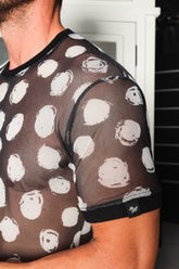 Camiseta Masculina em Tule com Bolinhas