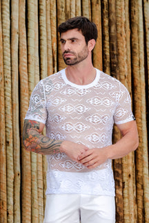 Camiseta Masculina em Renda