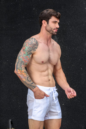 Short Masculino em Tela Listrada