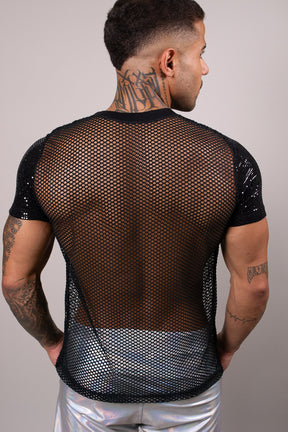 Camiseta Masculina Arrastão com Paetê