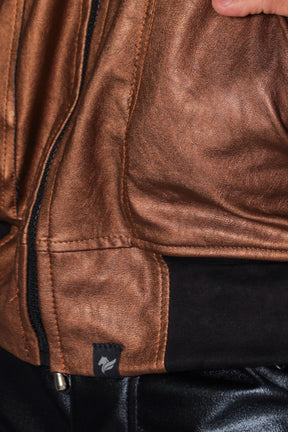 Jaqueta Masculina Couro Ecológico Mangas em Suede