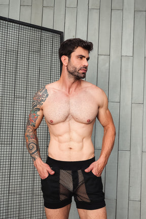 Short Masculino Transparente Modelo Praia Branco