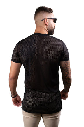 Camiseta Masculina Longline Costas em Tela
