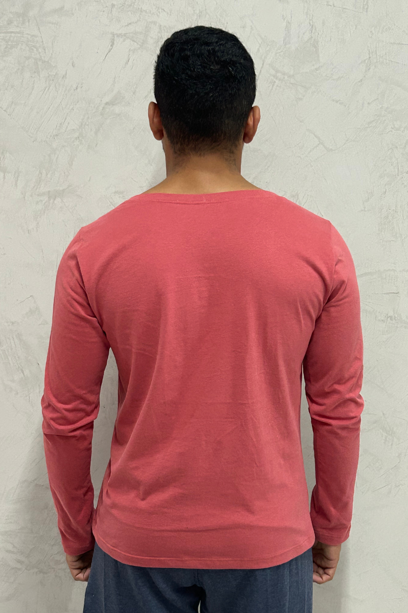 Camiseta Masculina Manga Longa em Viscolycra Gola Canoa