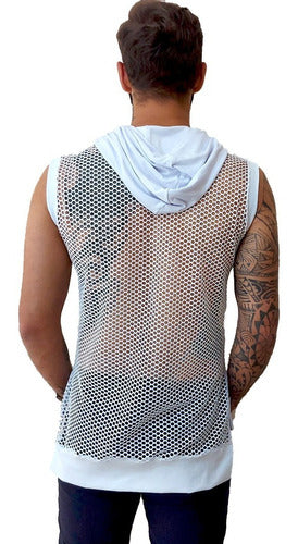 Regata Masculina Swag Modelo Machão com Capuz Branco