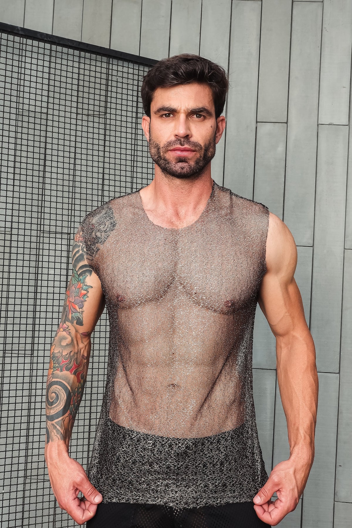 Regata Machão Tule Gliterizado