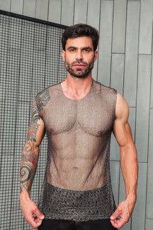 Regata Machão Tule Gliterizado