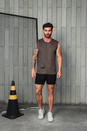 Regata Machão Malha Canelada Fio Dourado