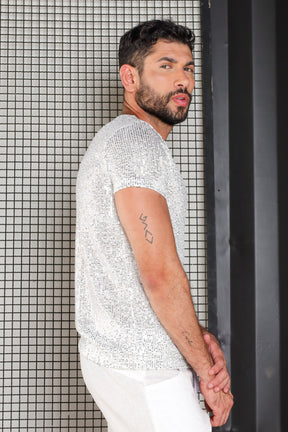 Camiseta Masculina em Paetê