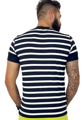 Camiseta Masculina em Viscolycra Preto e Branco
