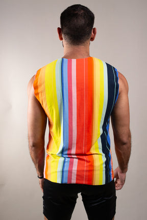 Regata Masculina em Malha Listrada Pride