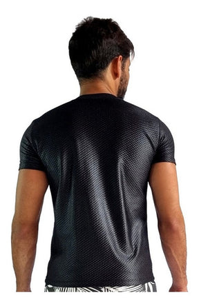 Camiseta Masculina Cirrê Brilhoso Preto