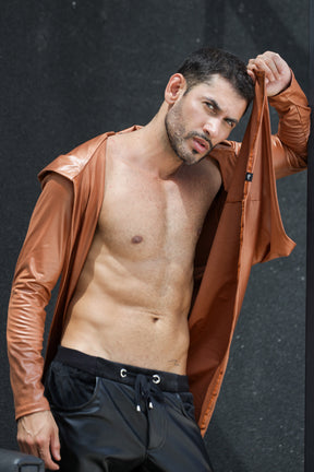 Cardigan Masculino com Capuz em Cirrê