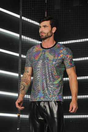 Camiseta Masculina em Paetê Brunella