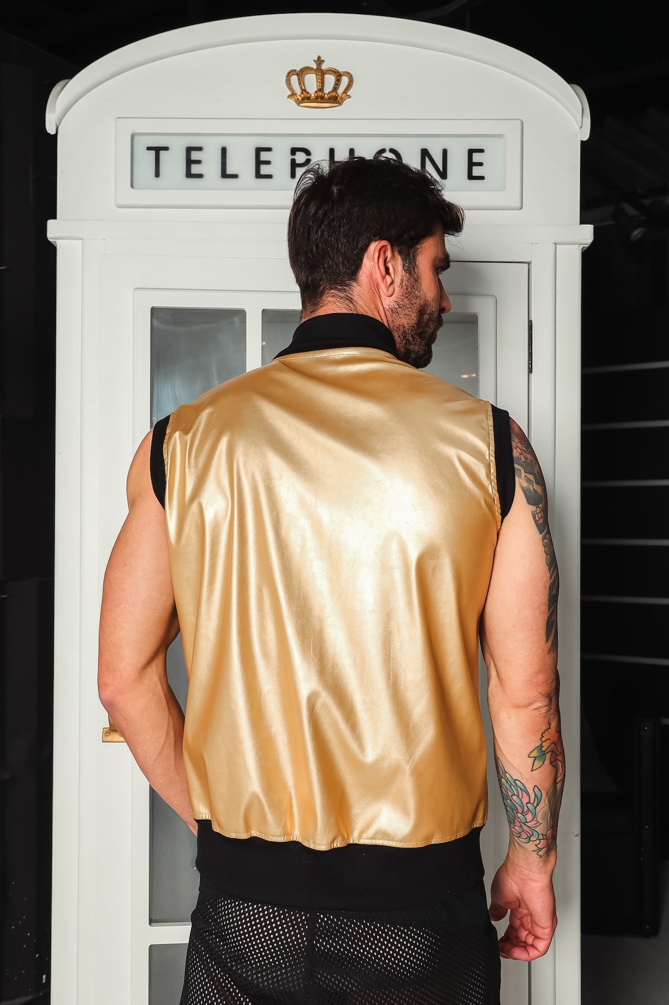 Colete Masculino Em Couro Ecológico