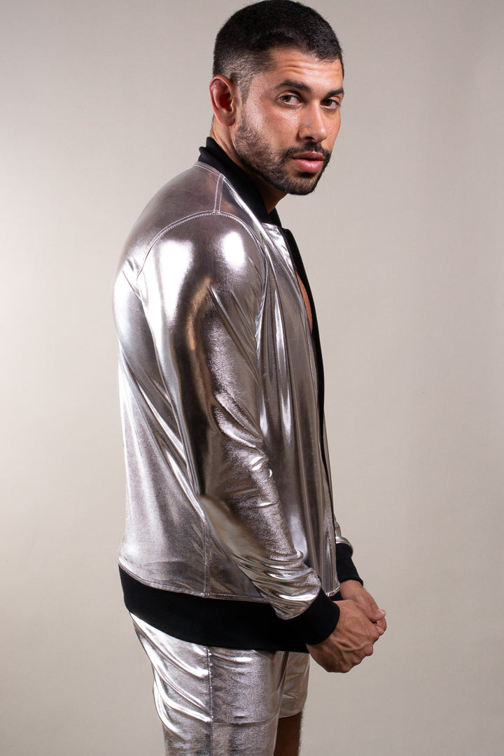 Jaqueta Masculina Bomber Metalizada