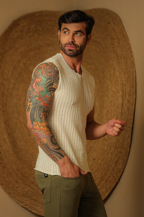 Regata Masculina Tricô Algodão Machão