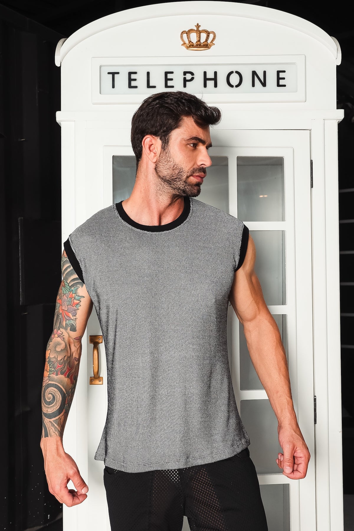 Regata Masculina Machão em Tricô Lurex