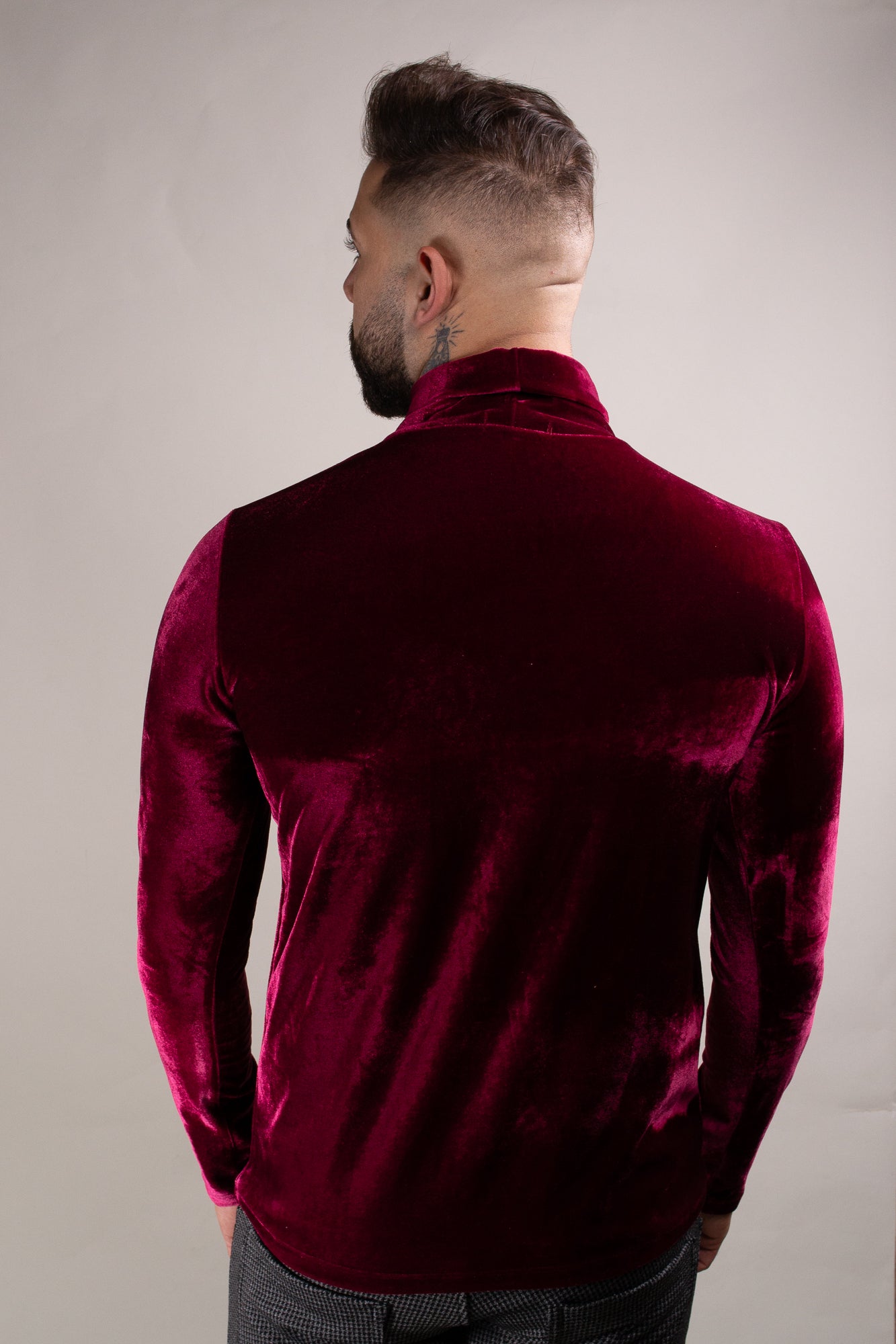 Blusa Masculina Cacharrel em Veludo Bordô