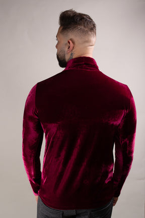 Blusa Masculina Cacharrel em Veludo Bordô