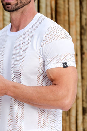 Camiseta Masculina em Tela Listra Vertical
