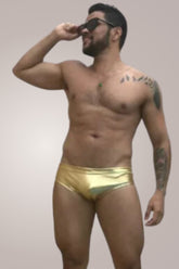 Sunga Slim Malha Metal  Dourado