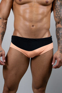 Sunga Slim Neon Laranja Com Preto