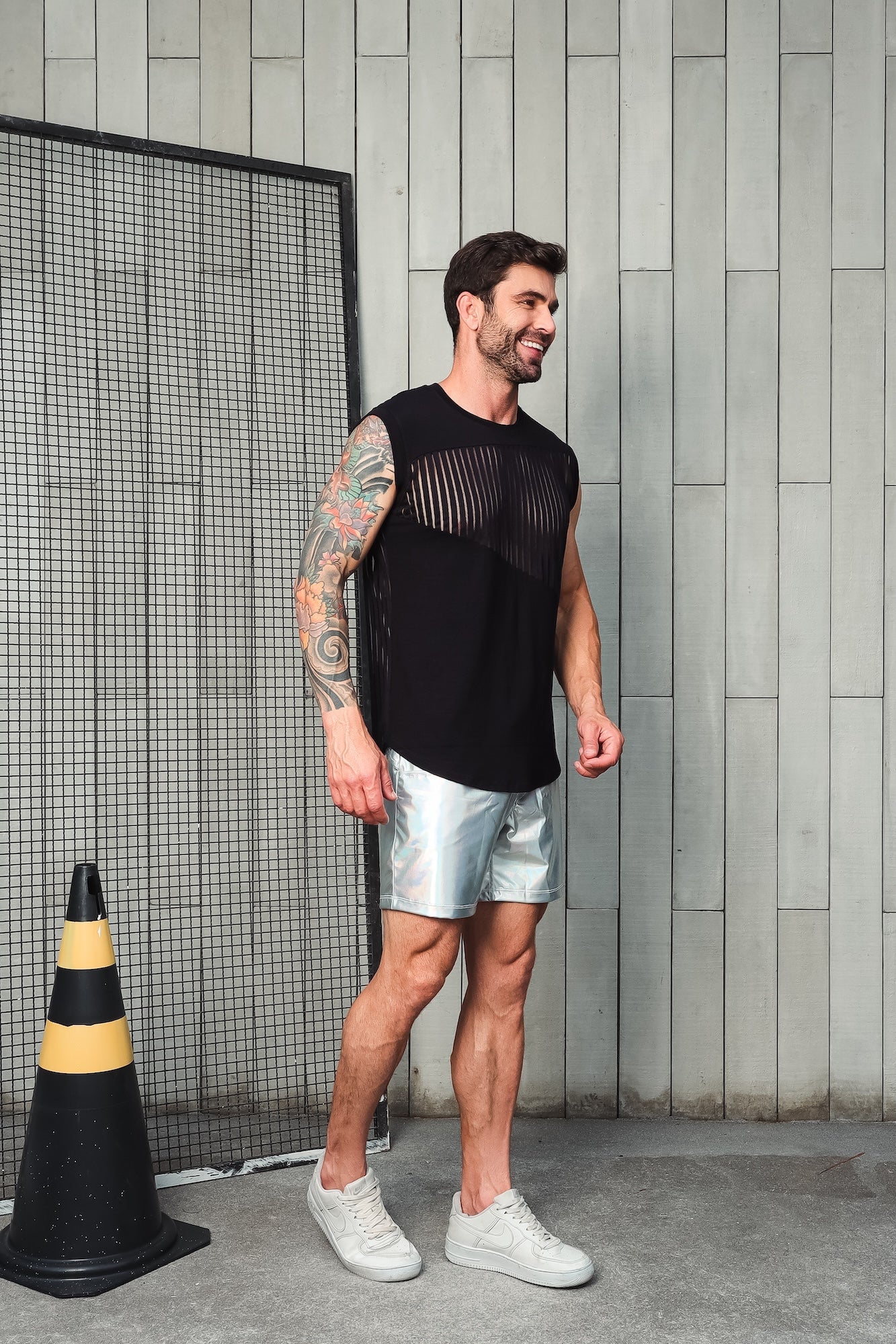 Regata Masculina Machão Viscolycra com Detalhe Devorê