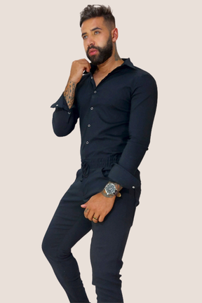 Macacão Masculino Slim Manga Longa