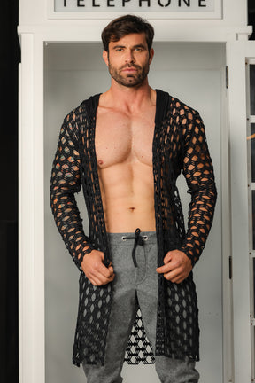Cardigan Masculino em Arrastão Aberto