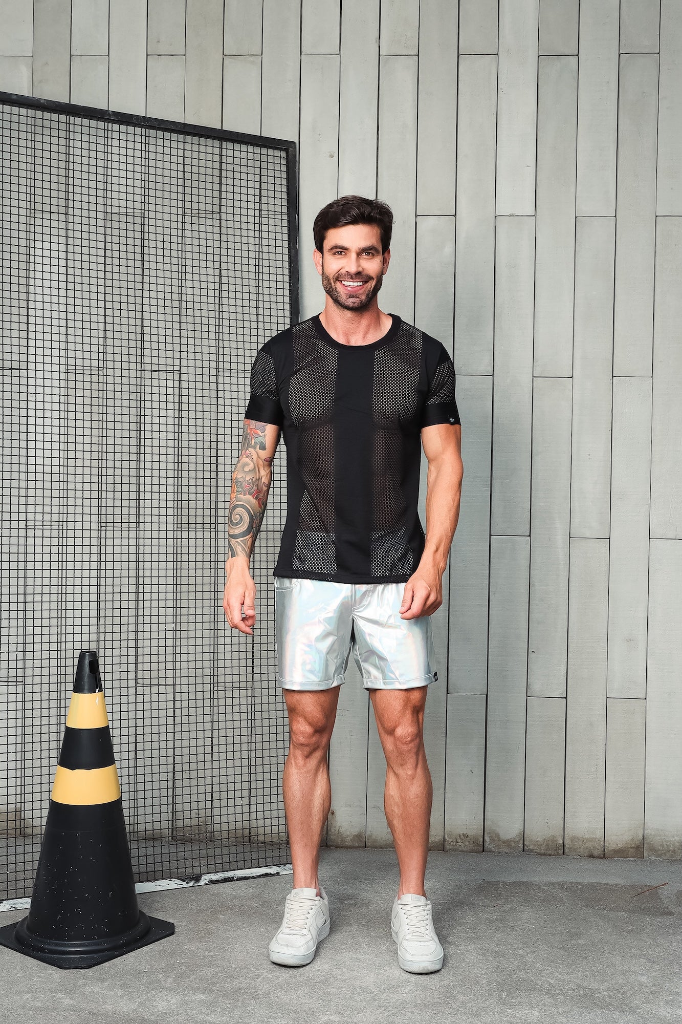 Camiseta Masculina em Tela Listrada