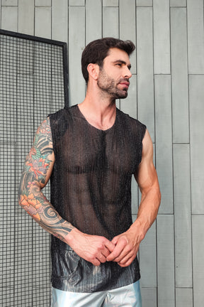 Regata Machão Malha Gliterizada