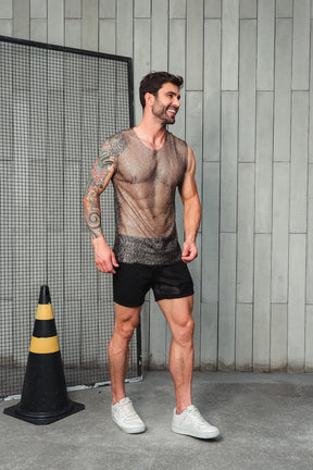 Regata Machão Tule Gliterizado