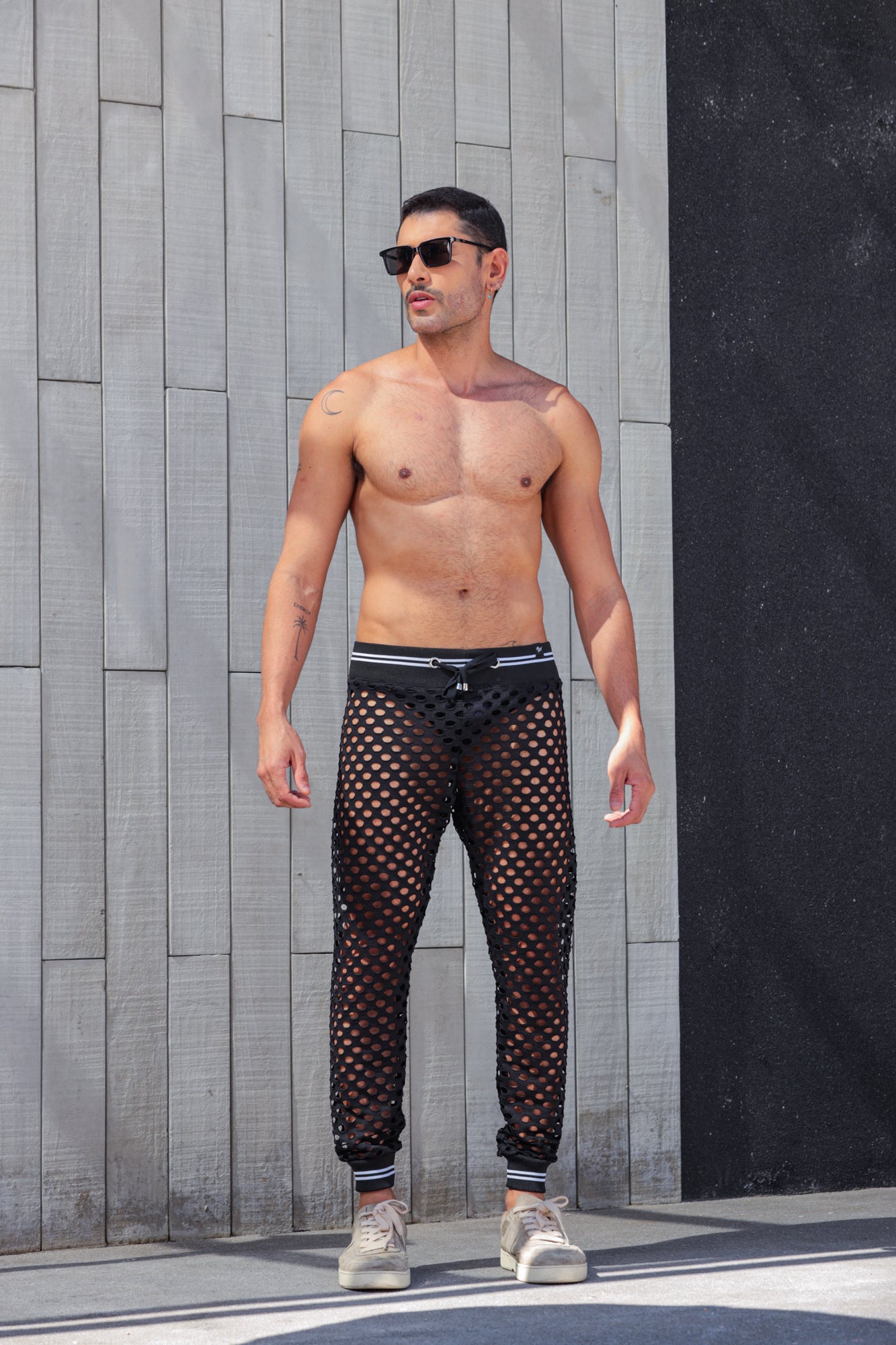 Calça Masculina em Arrastão Cós Listrado