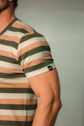 Camiseta Masculina Listras Pastel