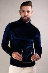 Blusa Masculina Cacharrel em Veludo Azul