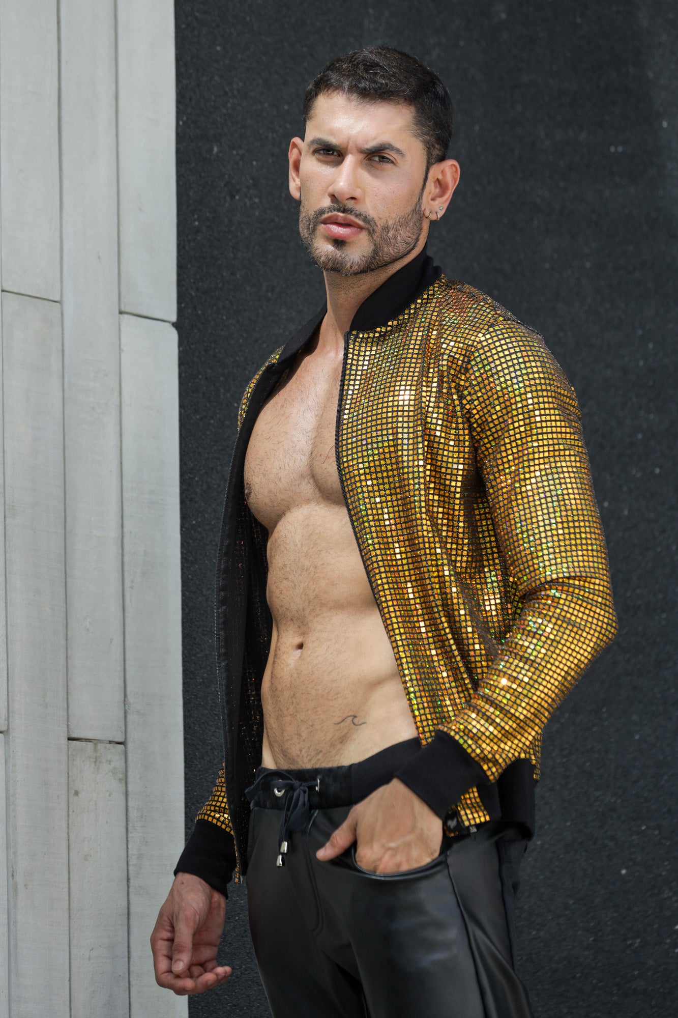 Jaqueta Masculina Paetê Holográfico