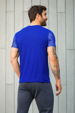 Camiseta Masculina Preta em Viscolycra Detalhes em Paetê