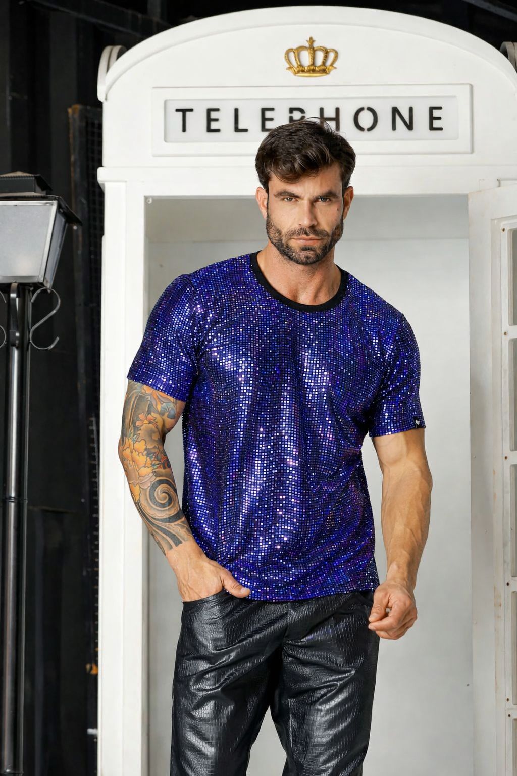 Camiseta Masculina em Paetê Brunella
