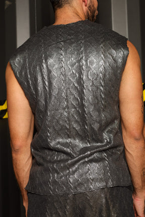 Regata Masculina em Tricô Resinado